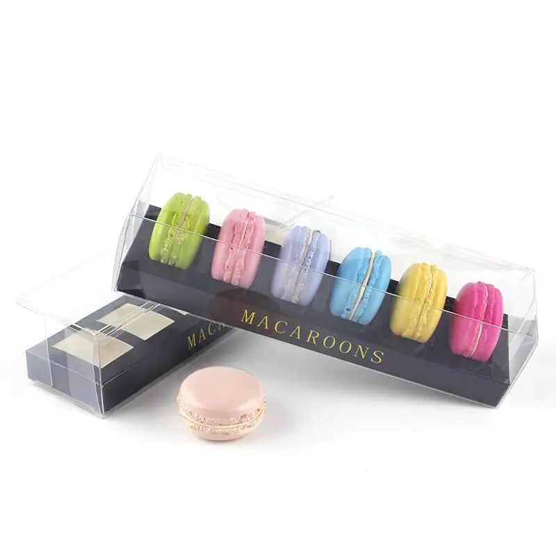 

Bakery Food Kraft Cardboard Package Wedding Favor Macaron Cake Paper Boxes With Clear PVC Window LX7768
