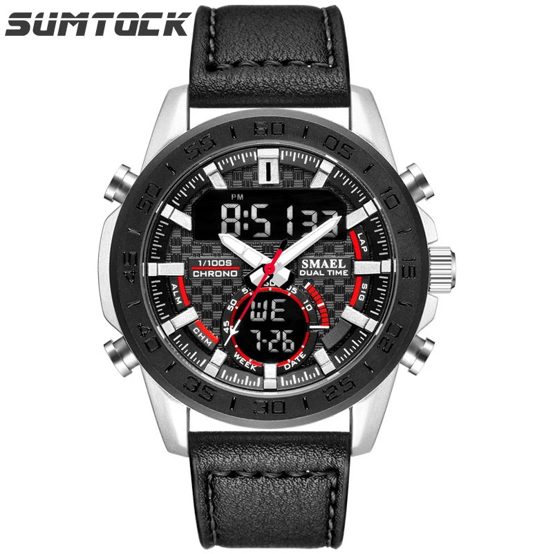 

Free Shipping Digital Quartzes Watch For Men 2019 Outdoor Sports Leather Strap xfcs Watch Waterproof men 39 s watches erkek saat