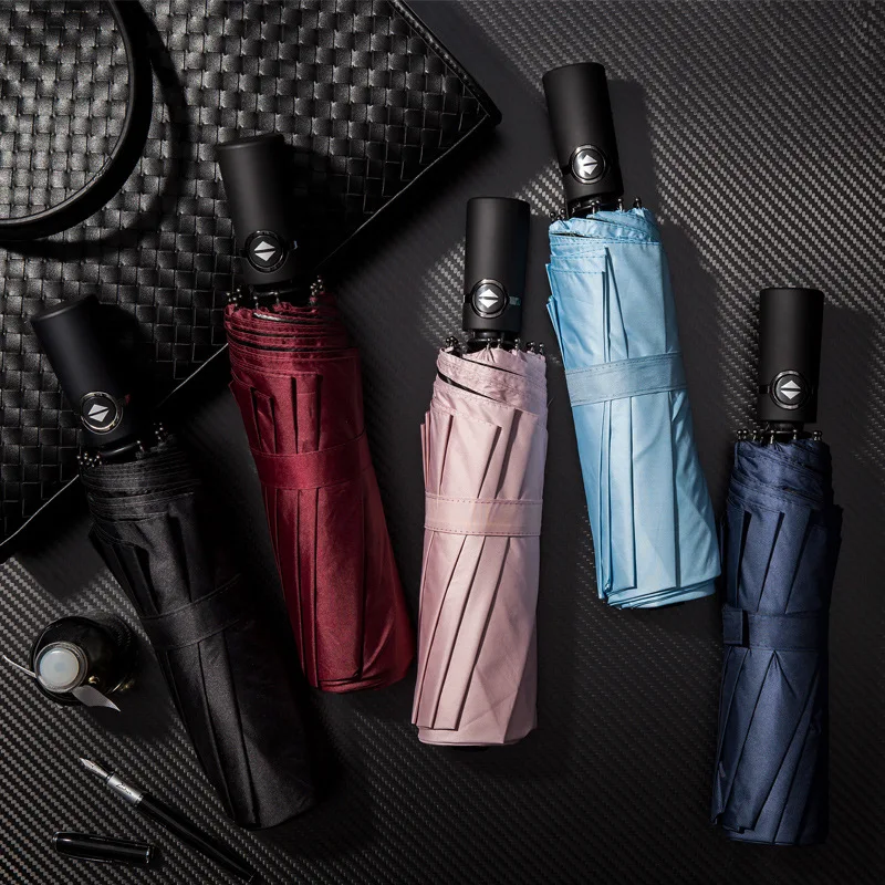 

Creative fully automatic clear umbrella ring handle a generation of blackened folding umbrella sun umbrella umbrella umbrella