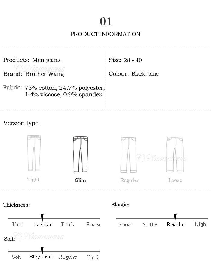 Классический Для мужчин Slim Fit джинсы Бизнес модная из джинсовой ткани, Джинсовка брюки синего цвета, Фирменные Штаны для детей мужского пола