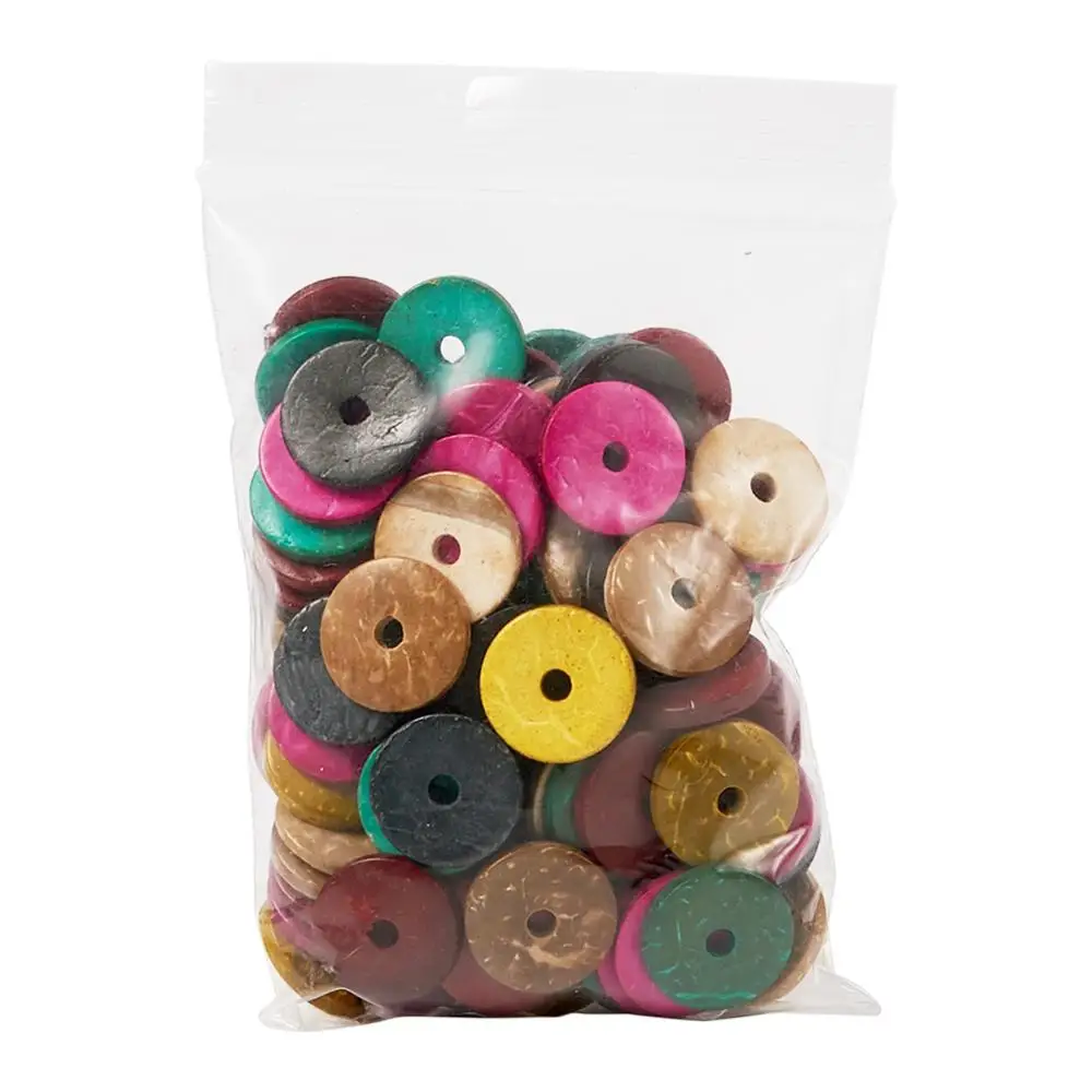 100 шт. плоские круглые бусины из натурального кокоса 15 мм|donut twist|donut packagingbeads for pandora