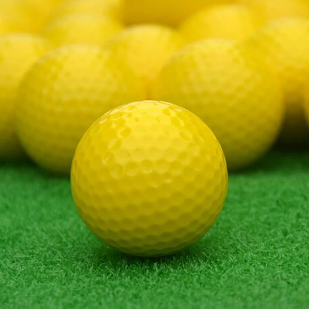 1 Piece Lightweight Flexible Compression Hardness 90 Golf Practice Ball 392 Bee Hole Golf Ball Yellow 42.6mm