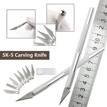 10 шт. нескользящий металлический нож для скальпеля набор инструментов ручка резак гравировальные ремесленные ножи лезвия мобильный телефон PCB DIY ремонт ручные инструменты