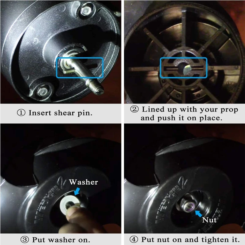 6 Pack MKP-34 Prop & Nut Kit E Fits for Minn Kota Trolling Motor Includes Prop Nut & Washer 1865019