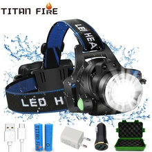 

T20 TL900 LED Headlamp USB Rechargeable IR Motion Sensor Headlight Front Light Control Waterproof Flashlight Fishing Camping