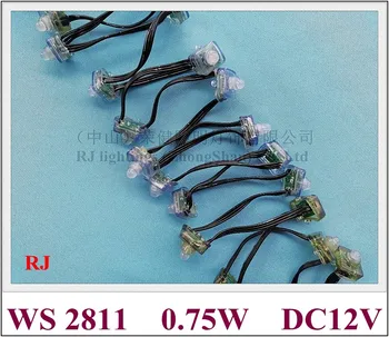 

WS 2811 LED pixel light module LED exposed light string 0.75W DC12V 25mm*20mm*22mm square bottom diameter open hole size 12mm