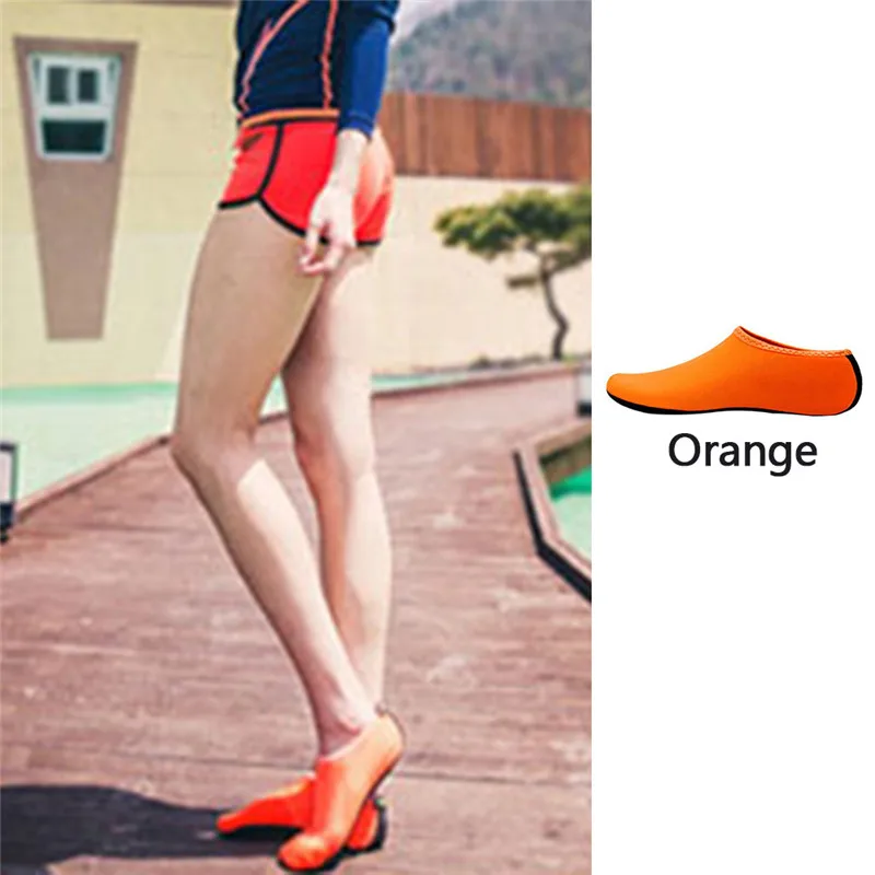 Водонепроницаемая обувь; акваобувь; пляжные кроссовки; унисекс; Латентная обувь для плавания; для вождения; для фитнеса; для отдыха; босиком; пляжная обувь; носки для дайвинга - Цвет: orange