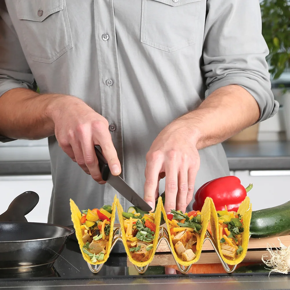 Бытовые 2 шт. Taco подставка держатель Нержавеющая сталь стойка настольная