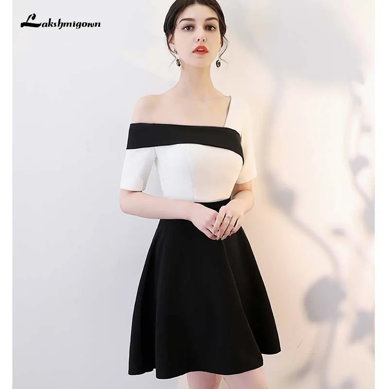 Сексуальные белые и черные короткие платья для выпускного вечера 2020 длинные