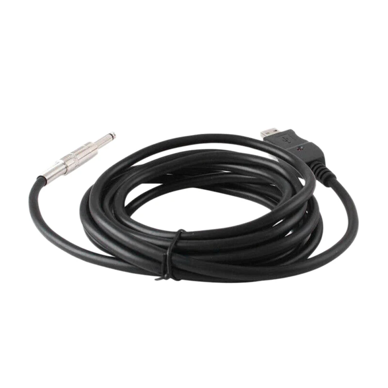 3 Meter Guitar o Cable Bass 1/4 inch USB to 6.5mm Jack Link Connection Cable for Guitar Player