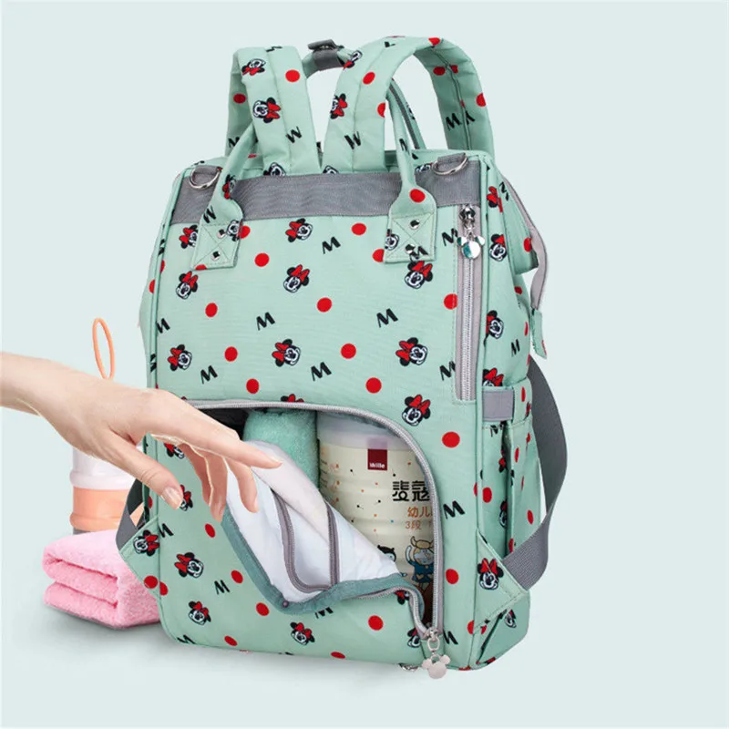 Disney Mommy сумка для подгузников большой емкости рюкзак для подгузников с 2 Крючки для прогулочных колясок удобная детская сумка для прогулки с ребенком