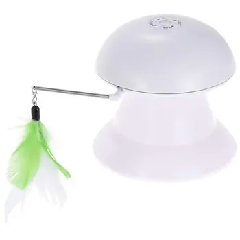 

Cat Laser Toy, 2 in 1 Automatic Non-Handheld Cat Chaser Toy and Interactive Feather Toy, Auto Rotating Light Cat Chaser Toy for