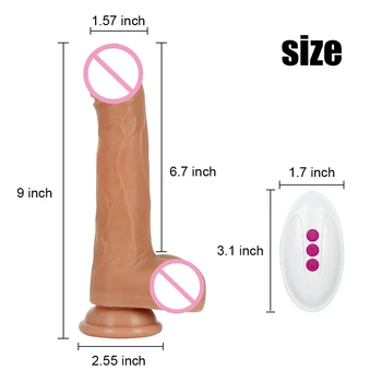 Soft Realistic Dildo Vibrator for women Heated G-spot Massage Adults Masturbation Penis Multi Stimulation lesbian Gay Sex Toys 6