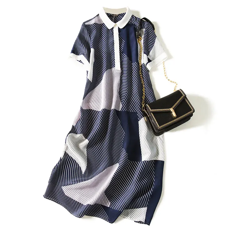 

New Honour enjoy price 19 m blockbuster mulberry silk colours blue and white stripe brought the silk dress
