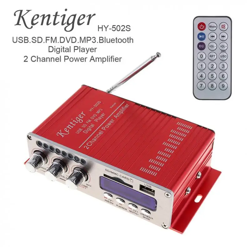HY-502S 2-канальный Hi-Fi Bluetooth цифровой аудио плеер Автомобильный усилитель fm-радио стерео плеер Поддержка SD/USB/MP3/DVD вход