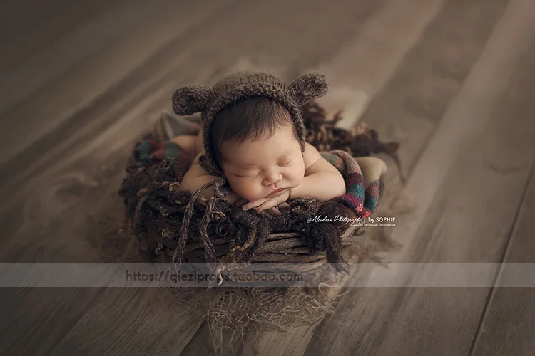 Natural Rattan Basket Handwoven Nest Photo Props Original Newborn
