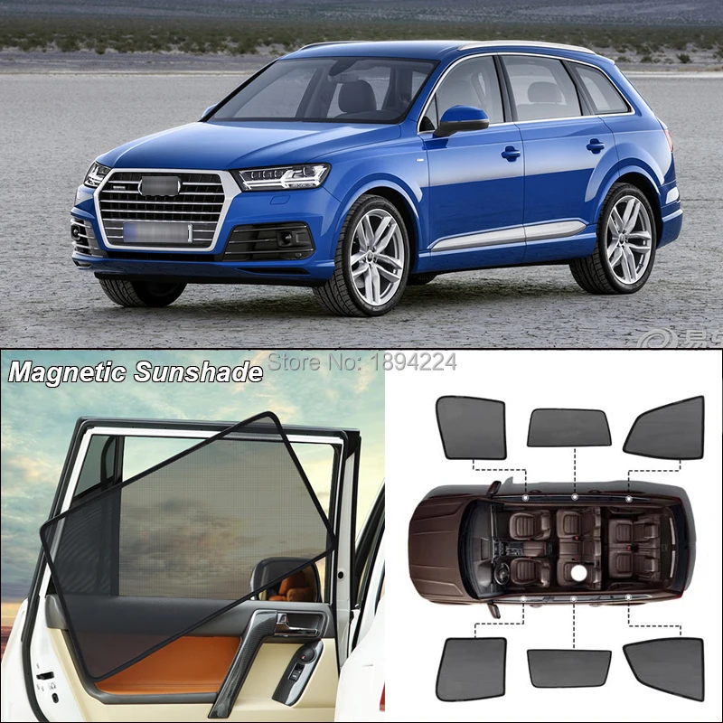 

Car Side Windows Magnetic Sun Shade UV Protection Ray Blocking Mesh Visor For Audi Q7 2016-2019
