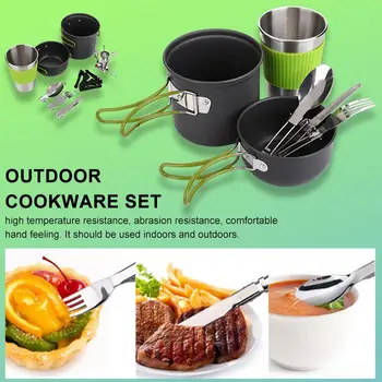 

Camping Cookware Camping Kitchenware Picnic Cook Outdoor Alumina Gray Traveling Wood Burning Strong BBQ Cooking Picnic Pot