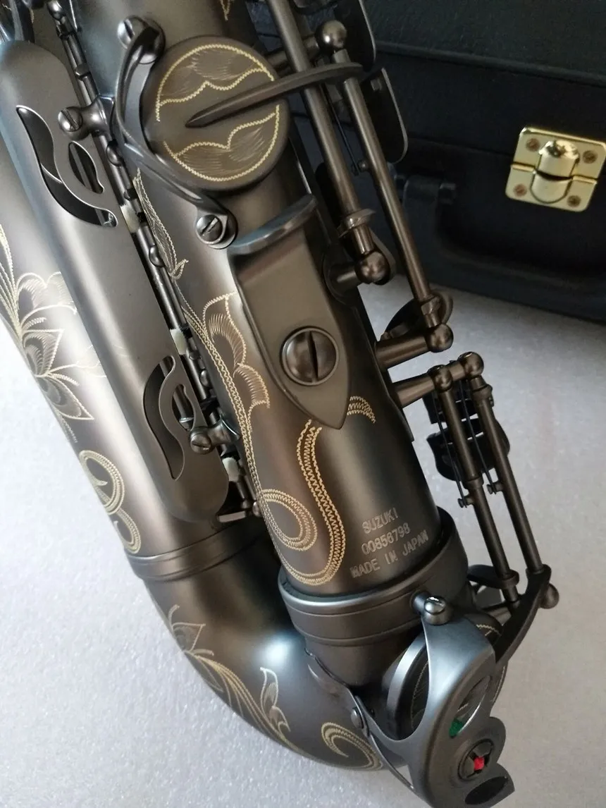 SUZUKI Alto Saxophone E flat Matte Black Nickel Plated Professional Musical Instruments Saxophone Students