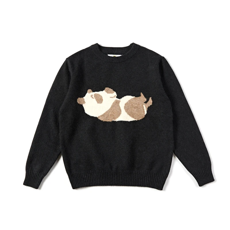 

2019 Autumn And Winter Men's New Casual Contrast Color Pattern Round Neck Long-sleeved Sweater Loose Temperament Trend Cotton