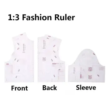 

1pcs Transparent Women Cloth Design Ruler Drafting Template Garment Craft Prototype Ruler Tool