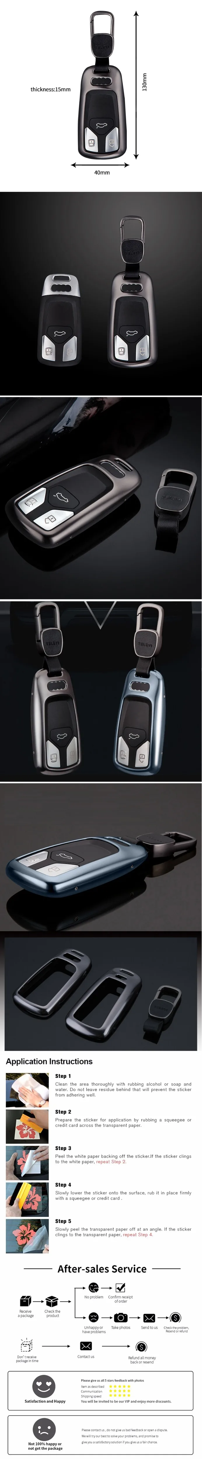 1 pièces alliage с длительным сроком службы Высокое качество voiture clé чехол couverture voiture стиль для Audi A4L Q7 TTS TT