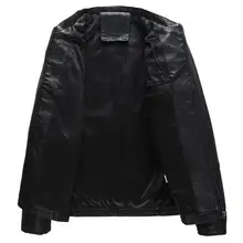 Осенне-зимняя мужская повседневная куртка из искусственной кожи на молнии мотоциклетная кожаная куртка мужская одежда для отдыха мужская Тонкая кожаная куртка