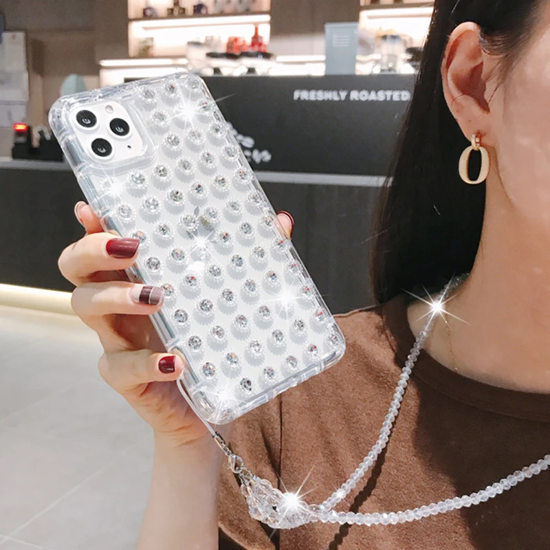 Чехол для iPhone 11 Pro Max XR XS X 7 8 6 S Plus ТПУ со стразами | Мобильные телефоны и аксессуары