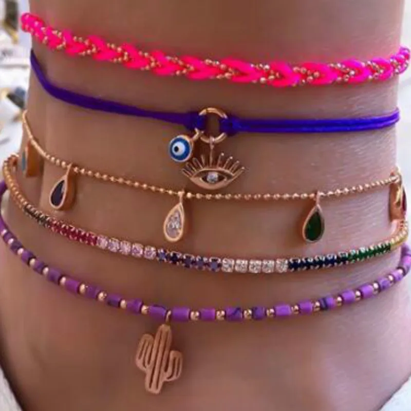 Meetvii New Boho Anklet Bracelets for Women Gold Chain Crushed Stone Star Cactus Eye Shell Anklets Set Summer Beach Foot Jewelry Meetvii New Boho Anklet Bracelets for Women Gold Chain Crushed Stone Star Cactus Eye Shell Anklets Set Summer Beach Foot Jewelry