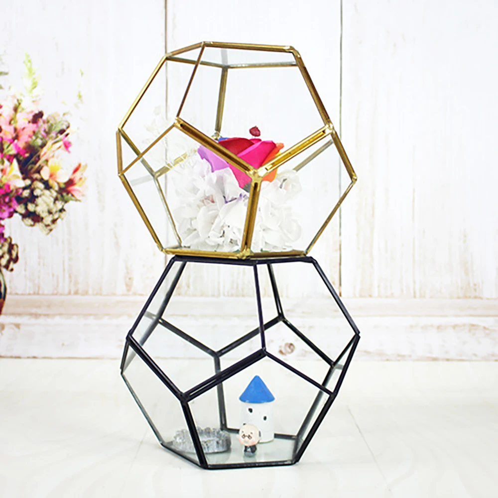 DIY Домашний офис Геометрическая ваза для суккулентов ваза стеклянный контейнер свадебное украшение необычная стеклянная витрина