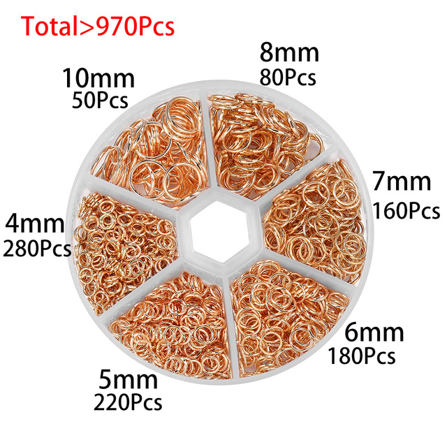 Mixed Color Open Jump Ring Split Connectors DIY For Earrings Necklace Bracelect Jewelry Making kits Finding Supplies set