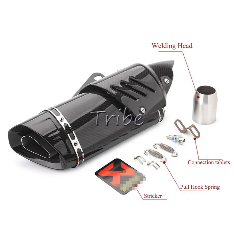 Универсальный 51 мм Escape Moto Akrapovic выхлопная труба мотоцикла для мотокросса глушитель Pitbike для Z900 msx 125 Ninja250 ltz 400 xt 600