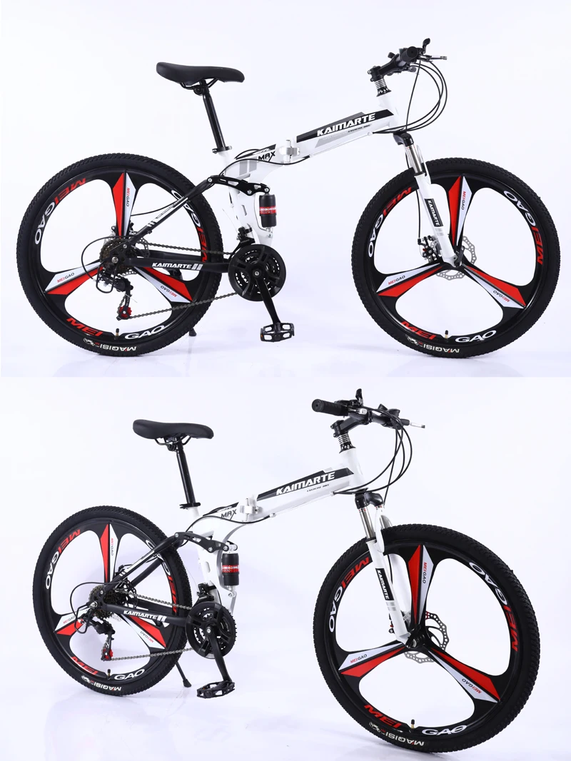 Perfect New 26inch bike 21 speed folding mountain bicycle Two-disc brake bicycle Spoke wheel/knife wheel mountain bicycle Adult bike 14