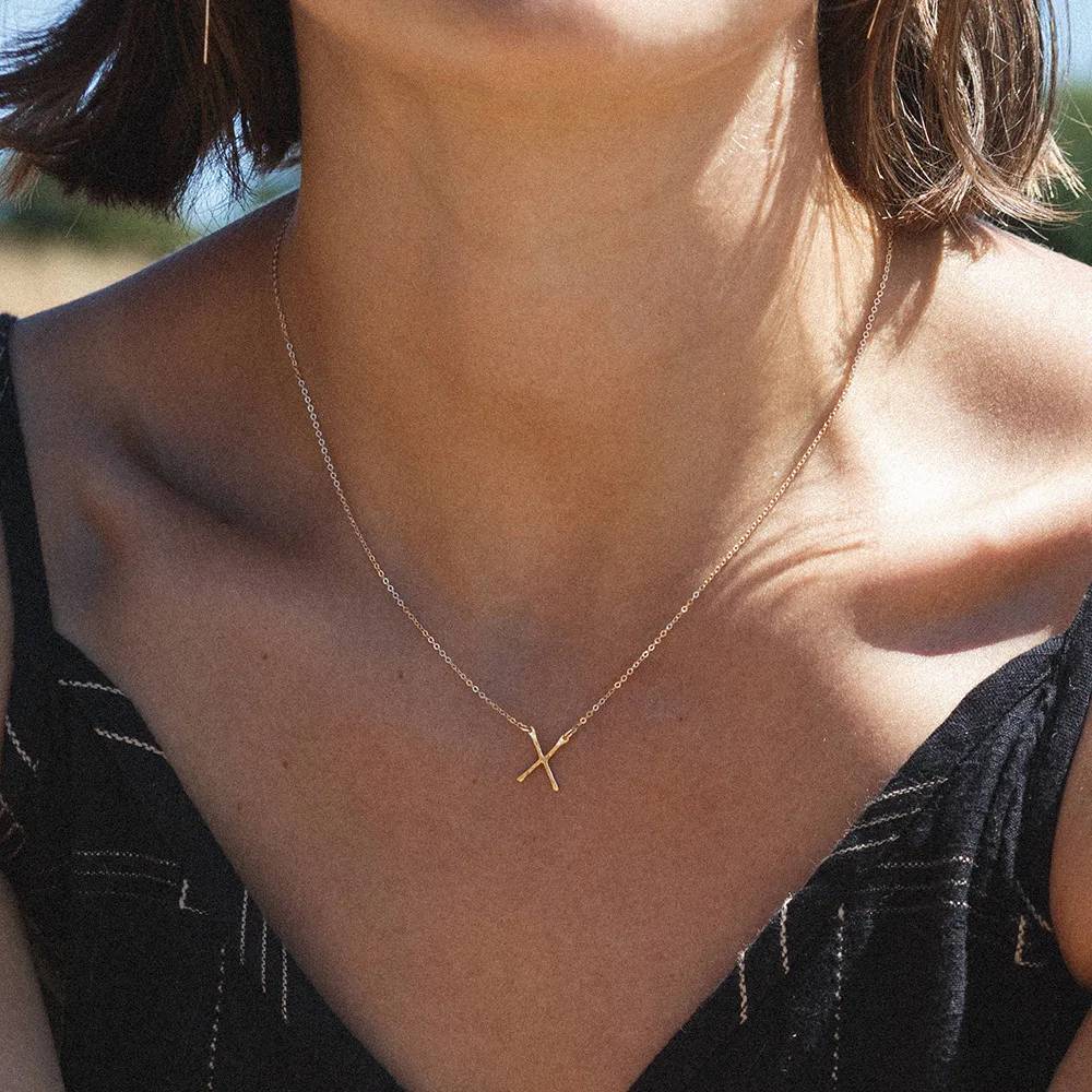 

FASHION S925 STERLING SILVER COLOR STATEMENT NECKLACE CHAIN FOR WOMEN X SHAPE 14K ROSE GOLD NECKLACE PENDANT 925 SILVER JEWELRY