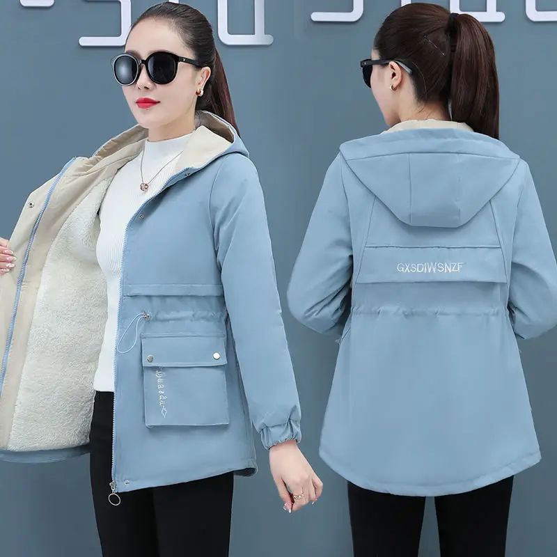 

Осенне-зимняя женская флисовая куртка, пальто 2021, Женская ветровка с капюшоном, верхняя одежда, теплая парка, плотные женские толстовки, куртки D