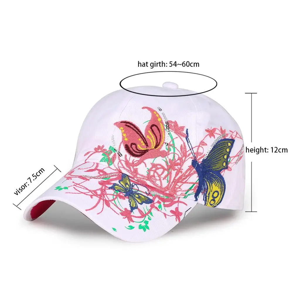 Зима осень бейсболки женские девушки шляпа от солнца регулируемого размера с цветком вышивка шапки с узорами белая мода дешевые мужские хип хоп