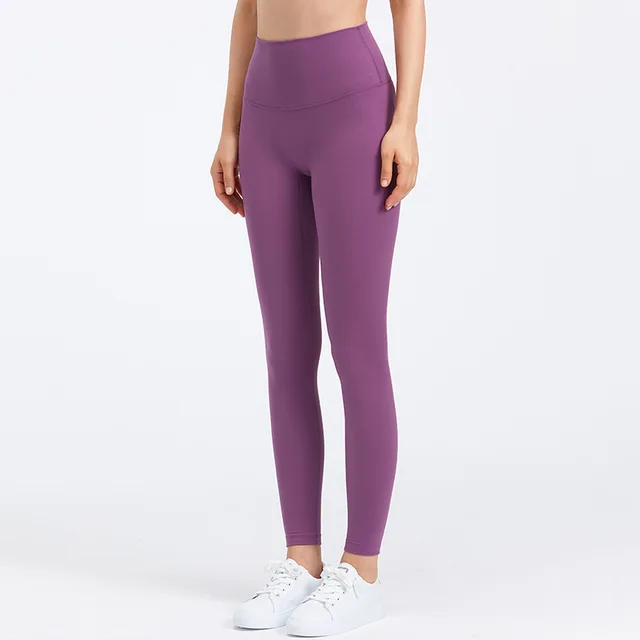 Lulu Quality Leggings Sport Women Fintess Tight High Waist Yoga Pant Butter Soft Gym Clothe 100%squat Proof Compression Athletic Ancient purple