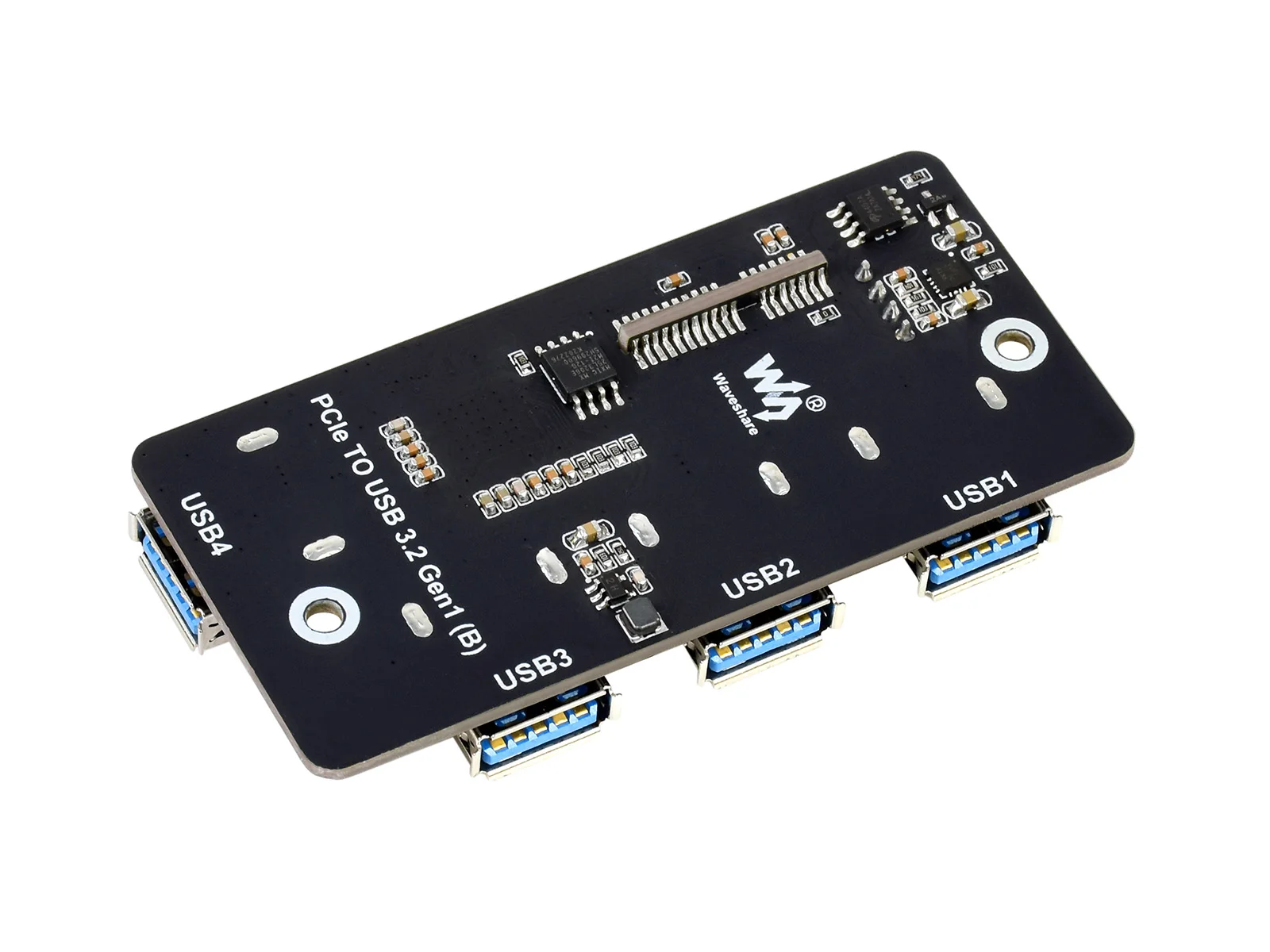 Waveshare PCIe to USB 3.2 Gen1 ,   ǻ  4 IO , 4x  USB Ʈ