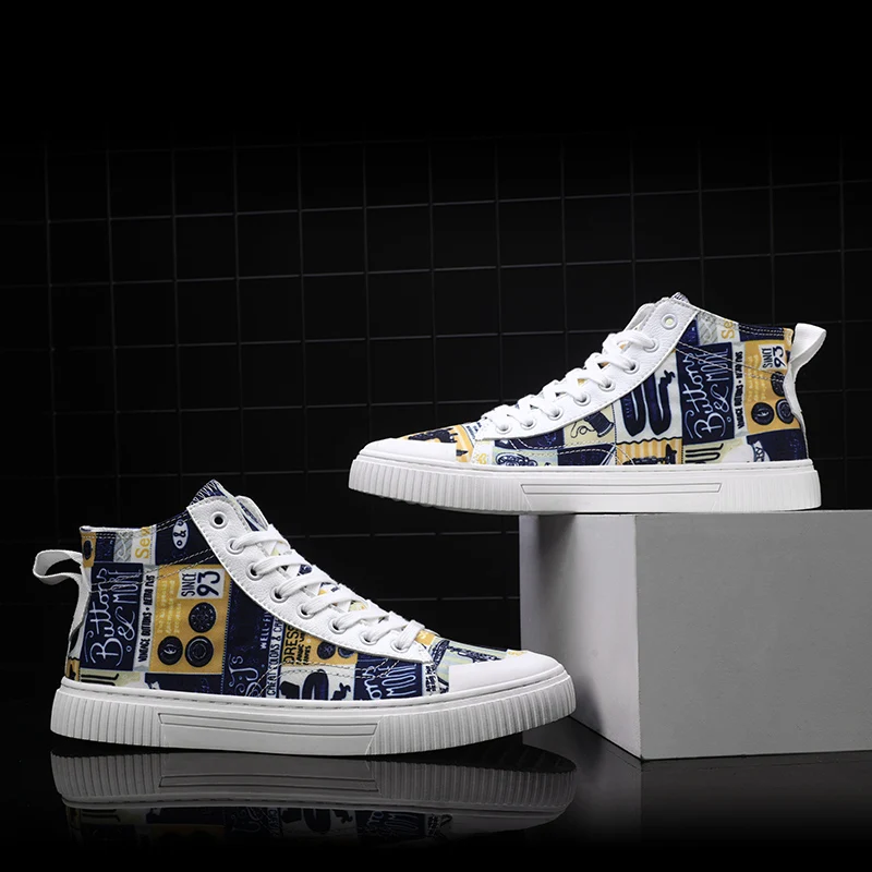 

Men Casual Sneakers Male Shoes Canvas Stylish Mens Fashion Leisure Canvas Boots Flat Casual Footwear Comfortable Korean Sneakers