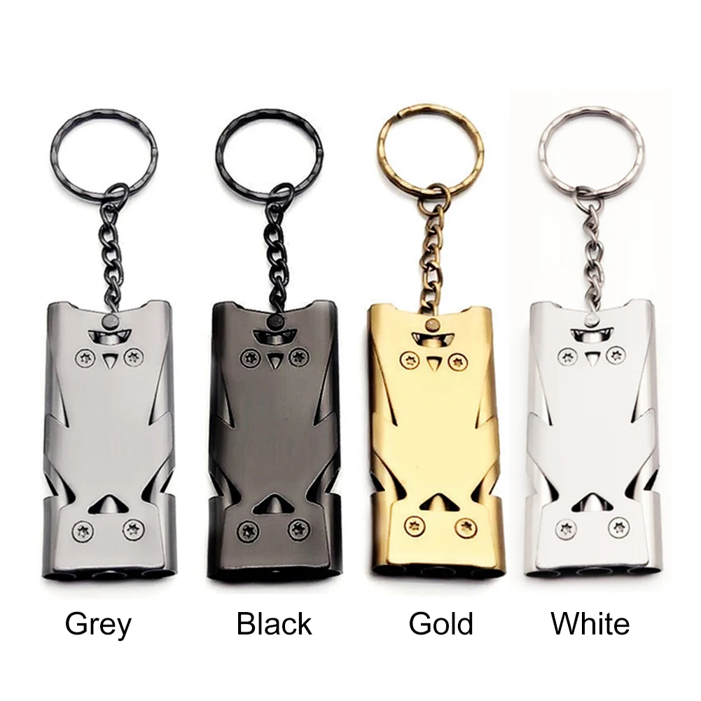 Portable Keychain Whistle Edc High Decibel Stainless Steel Threepipe