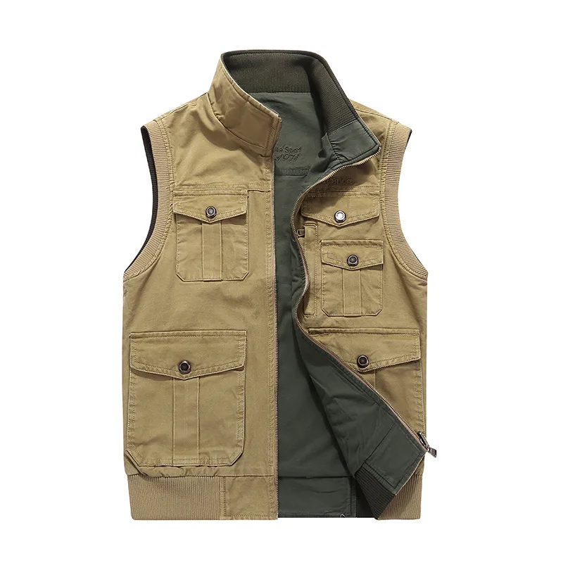 

8527 # Double-sided Wear Men Waistcoat Spring And Autumn Thin Waistcoat Casual Vest Middle-aged Vest Daddy Clothes
