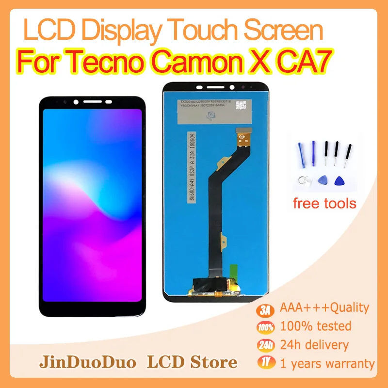 

100% Test 6.0'' Lcds for Tecno Camon X CA7 LCD Display Touch Screen Digitizer Assembly for Tecno CA7 Screen Replacement Part