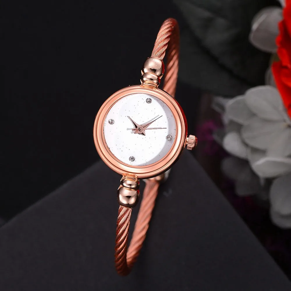 Модные женские часы-браслет минимализм горный хрусталь Золотой Серебряный наручные часы из нержавеющей стали для дам подарок Relogio Feminino