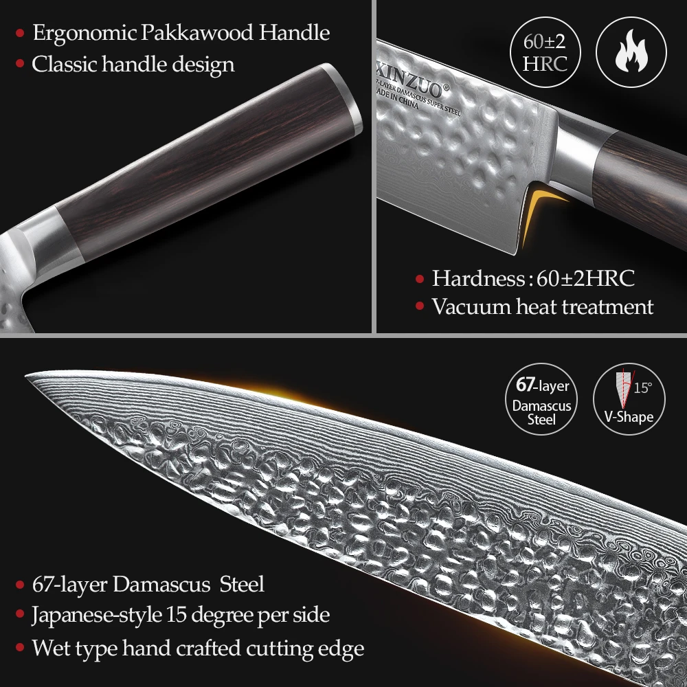 Набор кухонных ножей XINZUO из дамасской стали 2 шт. 5 дюймов 8 дюймов|knife set|kitchen knife