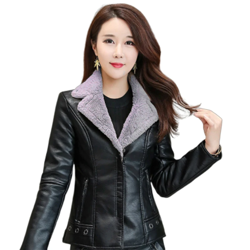 Campera Chaqueta Cuero Mujer Черное Женское пальто из искусственной кожи Женские базовые