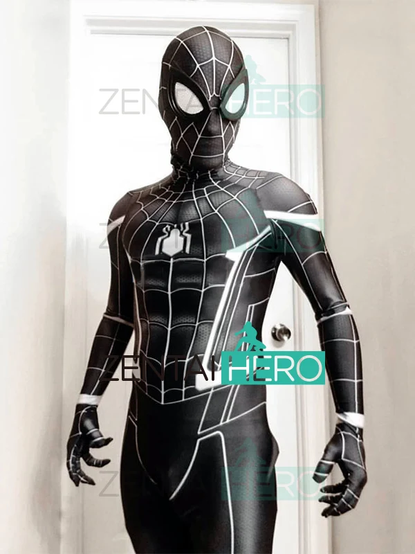 Новый черный костюм Человека паука с 3D принтом Зентаи супергероя