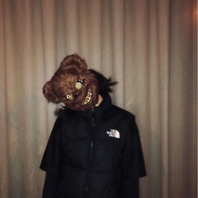 Единорог лошадиная маска маски для костюмов реалистичный латекс конь лицо забавные маскарадные маски силиконовые Животные лицо Хэллоуин Вечерние Маски - Цвет: Horror Teddy