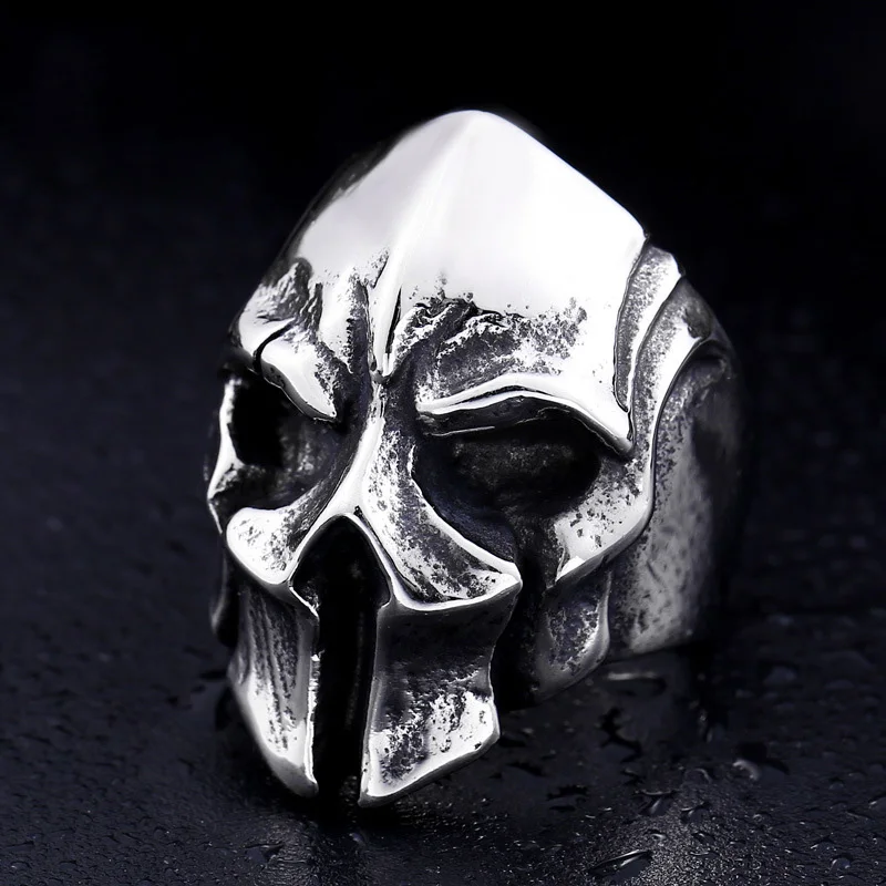 Exaggerated Warrior Skull Mask Ring Fashion Men Resizable ring set gold color rings stainless steel ring tibetan silver rings signet ring finger watch ring finger ring gold color ring chain ring half face ring amethyst zirconia ring silver ring opening ring fidget spinner ring sparkling heart ring tungsten ring adjustable rings zircon crystal ring wedding rings moissanite diamond ring color change ring wedding ring ceramic ring animal ring