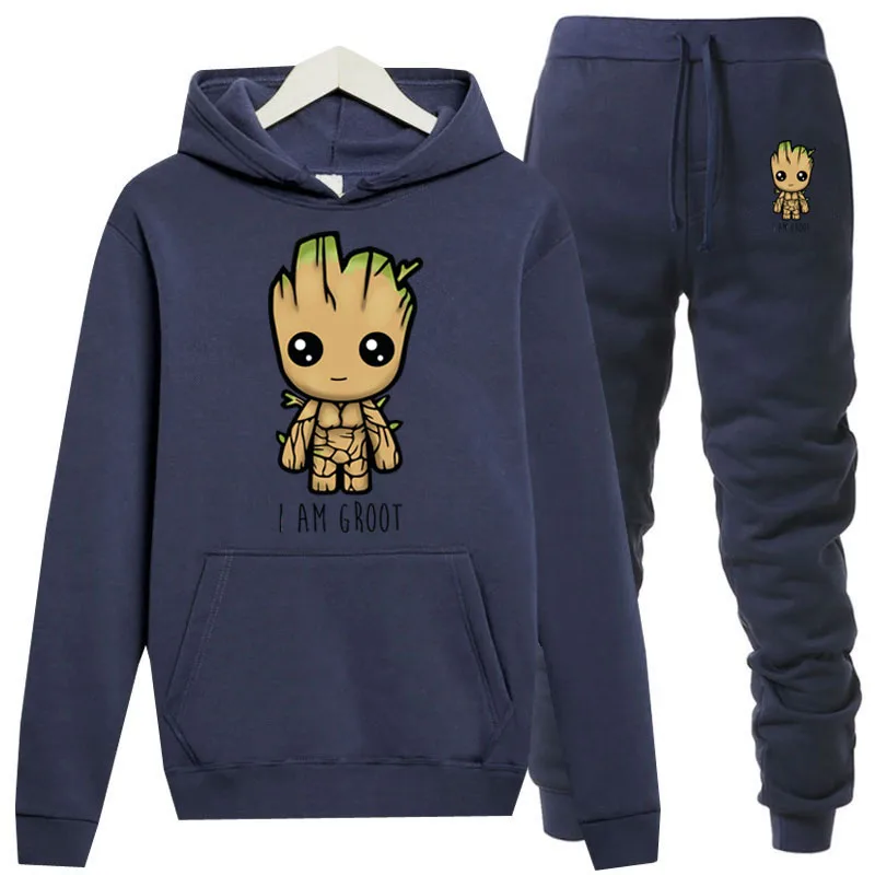 Толстовка newThe Avengers мужские толстовки костюм i im groot спортивный костюм для мужчин толстовка костюм толстовка+ спортивные штаны для бега с капюшоном для мужчин