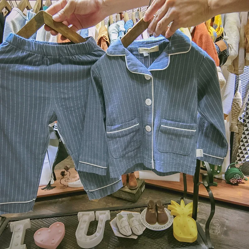 

BOY'S Long Sleeve Pure Cotton Pajamas Suit Spring And Autumn 1-3-Year-Old 5 Children Western Style Baby Casual Pajamas Two-Piece